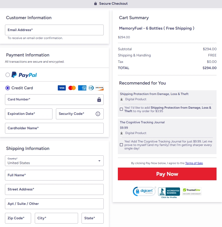MemoryFuel-Secure-Checkout